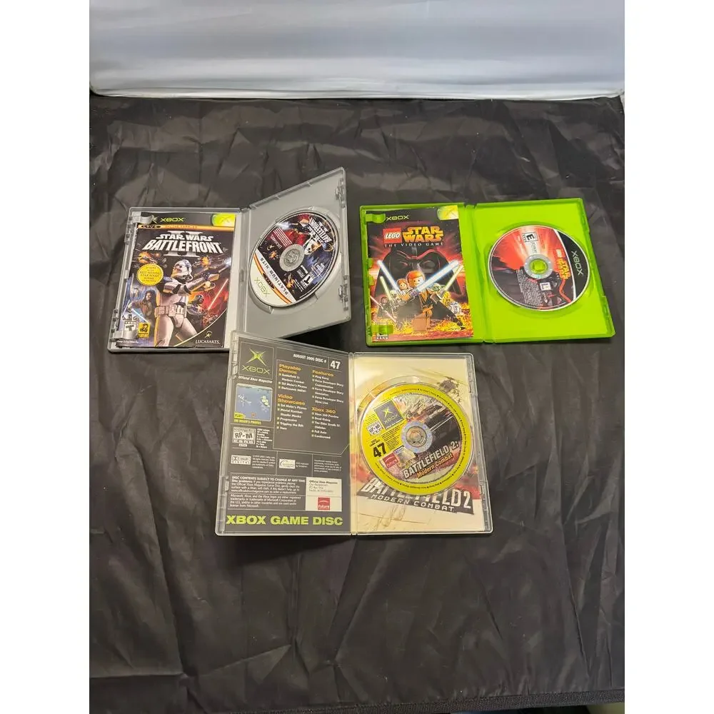 Star Wars Xbox Original Game Lot Battlefront Lego OXM Magazine Demo Disc 50 OG